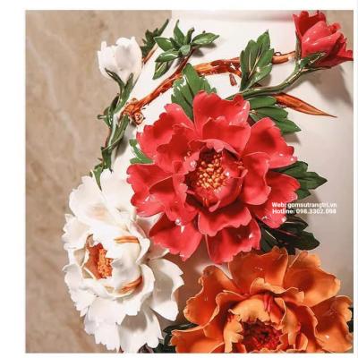 BÌNH HOA ĐẮP NỔI TRANG TRÍ PHÒNG KHÁCH